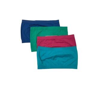Bundle Of 4 Stretchy Bandeaus In Blue Green Pink & Teal